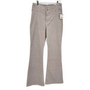 New We The Free Corduroy Flare‎ Pants Jayde Cord Mushroom Size 32 NWT
